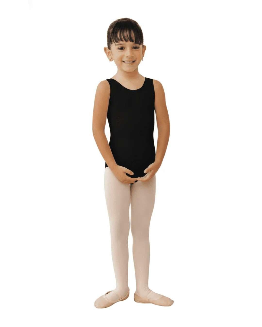 Leotardo Dancefield Mod. 120 Niña Rosa/Negro/Blanco Algodón - Dance Field